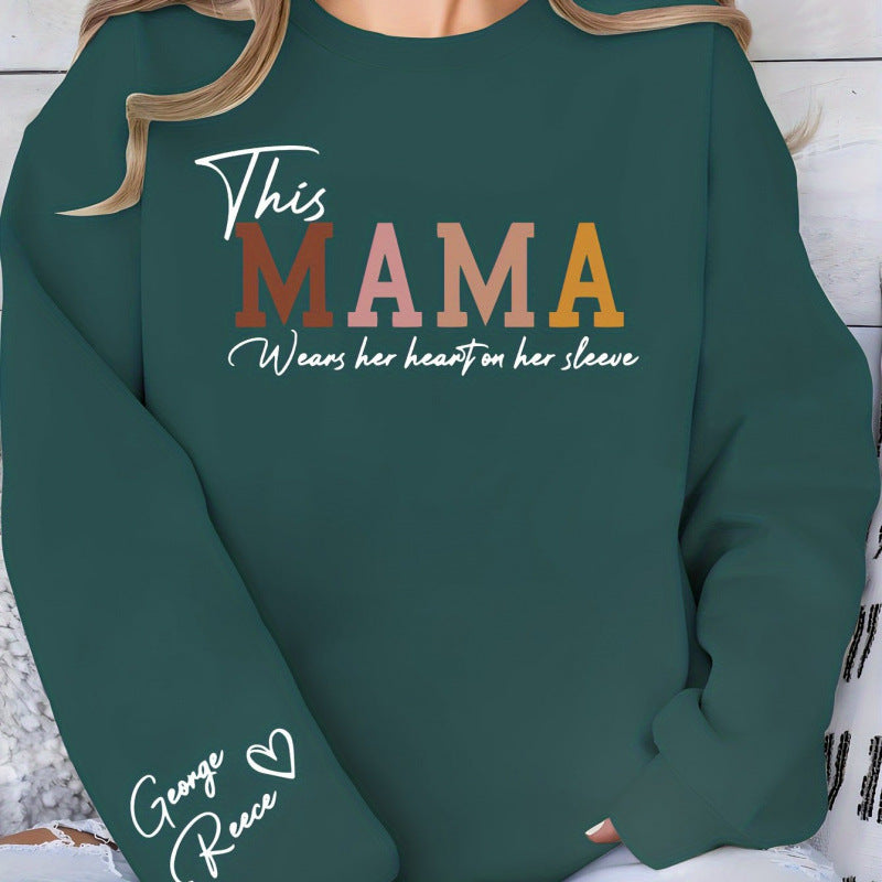 Damen Sweatshirt mit inspirierendem Mama-Aufdruck und bequemer Passform Drune
