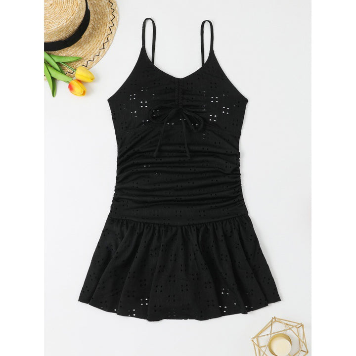 Damen Badekleid mit Rüsche und verstellbarem Schnürdetail Drune