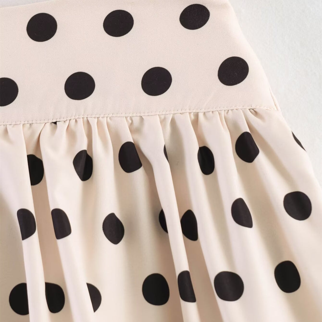 Damen gepuffter Rock mit spielerischem Punktedesign Drune