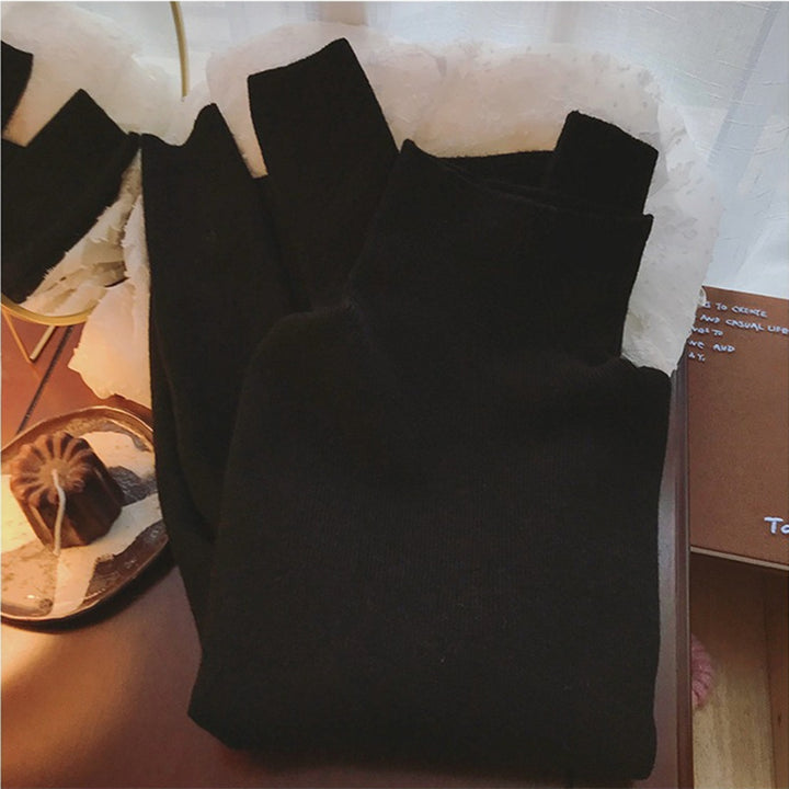 Damen Stehkragenpullover aus feinem Rippstrick Drune