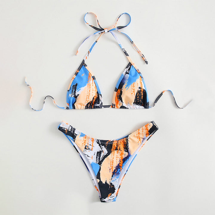 Damen Triangel-Bikini mit trendigem grafischem Druck Drune