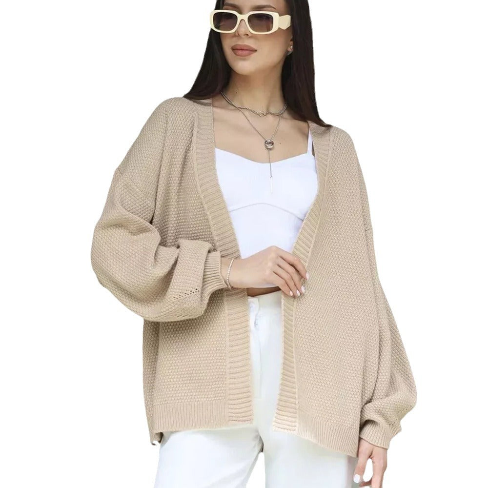 Damen Bouclé Cardigan mit lockerem Schnitt und weichem Material Drune