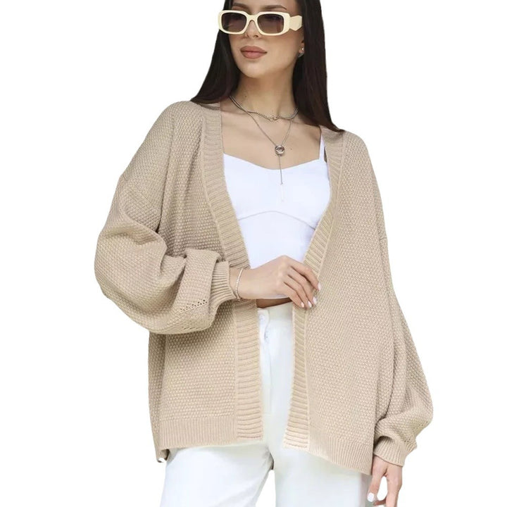 Damen Bouclé Cardigan mit lockerem Schnitt und weichem Material Drune