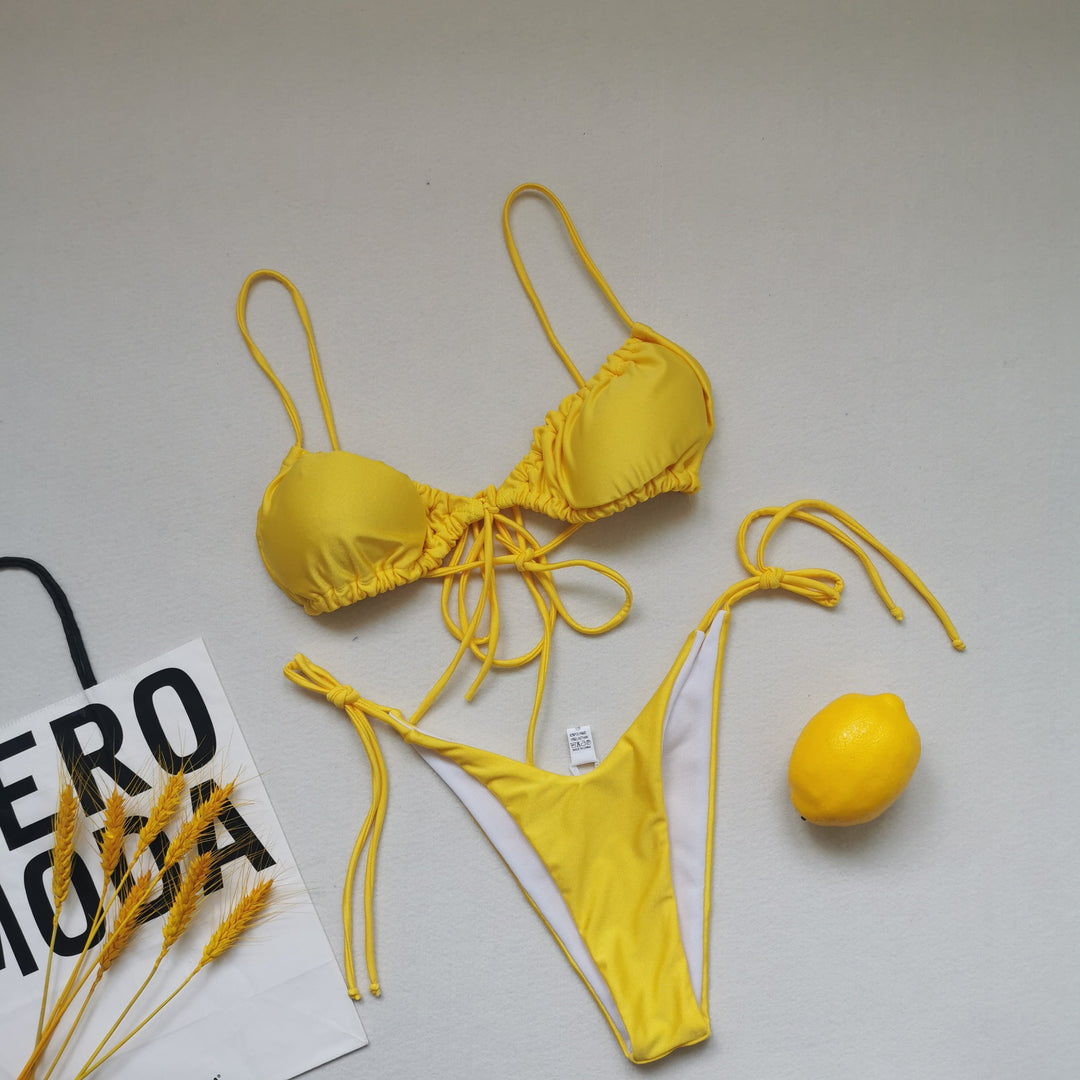 Damen Triangel-Bikini mit regulierbaren Bindebändern Drune