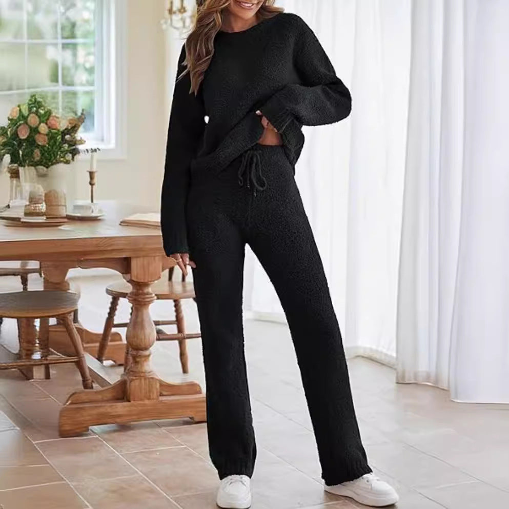 Damen nan kuscheliges Lounge-Set mit Oversize-Pullover und Kordelzughose Drune