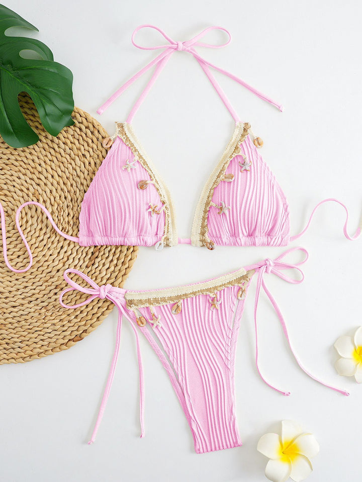 Damen Triangel-Bikini mit Raffinierten Schmuckdetails Drune
