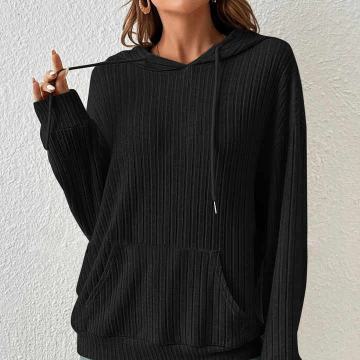 Damen lässiger Kapuzenpullover mit strukturiertem Design und praktischen Taschen Drune