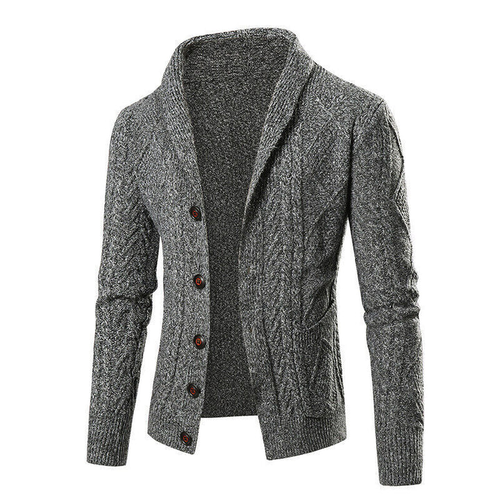Herren Strickjacke mit modernem Zopfmuster und praktischen Taschen Drune