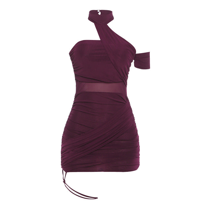 Damen figurbetontes Minikleid mit Rüschendetails und elegantem Wickeldesign Drune