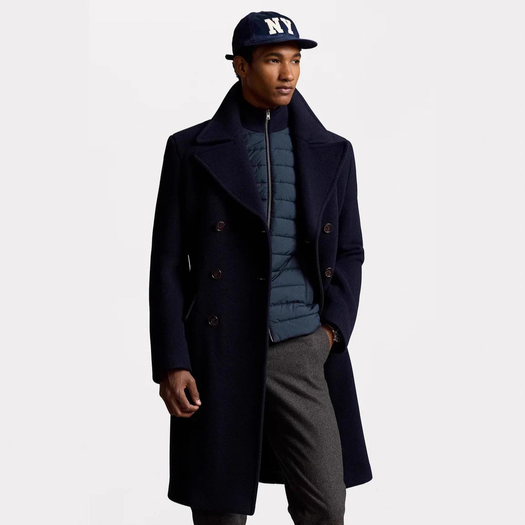 Herren Eleganter Wollmantel mit modernem Schnitt und hochwertigen Details Drune