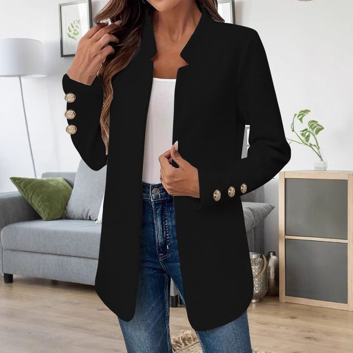 Damen Moderne Blazerjacke mit strukturiertem Design und eleganten Knopfdetails Drune