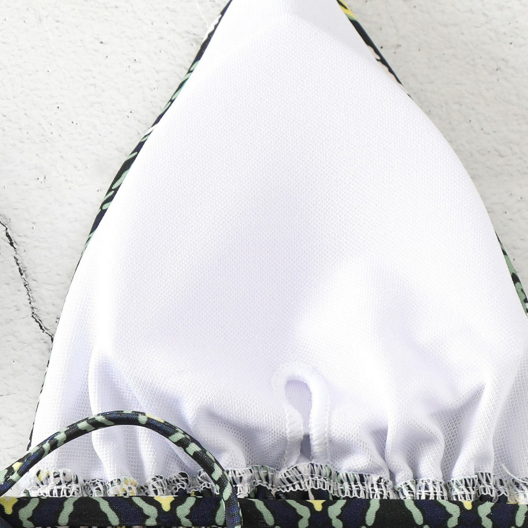 Damen Triangel-Bikini mit verspieltem Schlangenmuster Drune