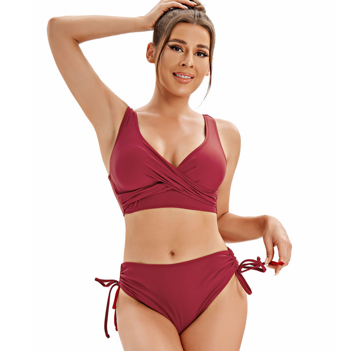 Damen Modischer Wickelbikini mit verstellbaren Trägern Drune