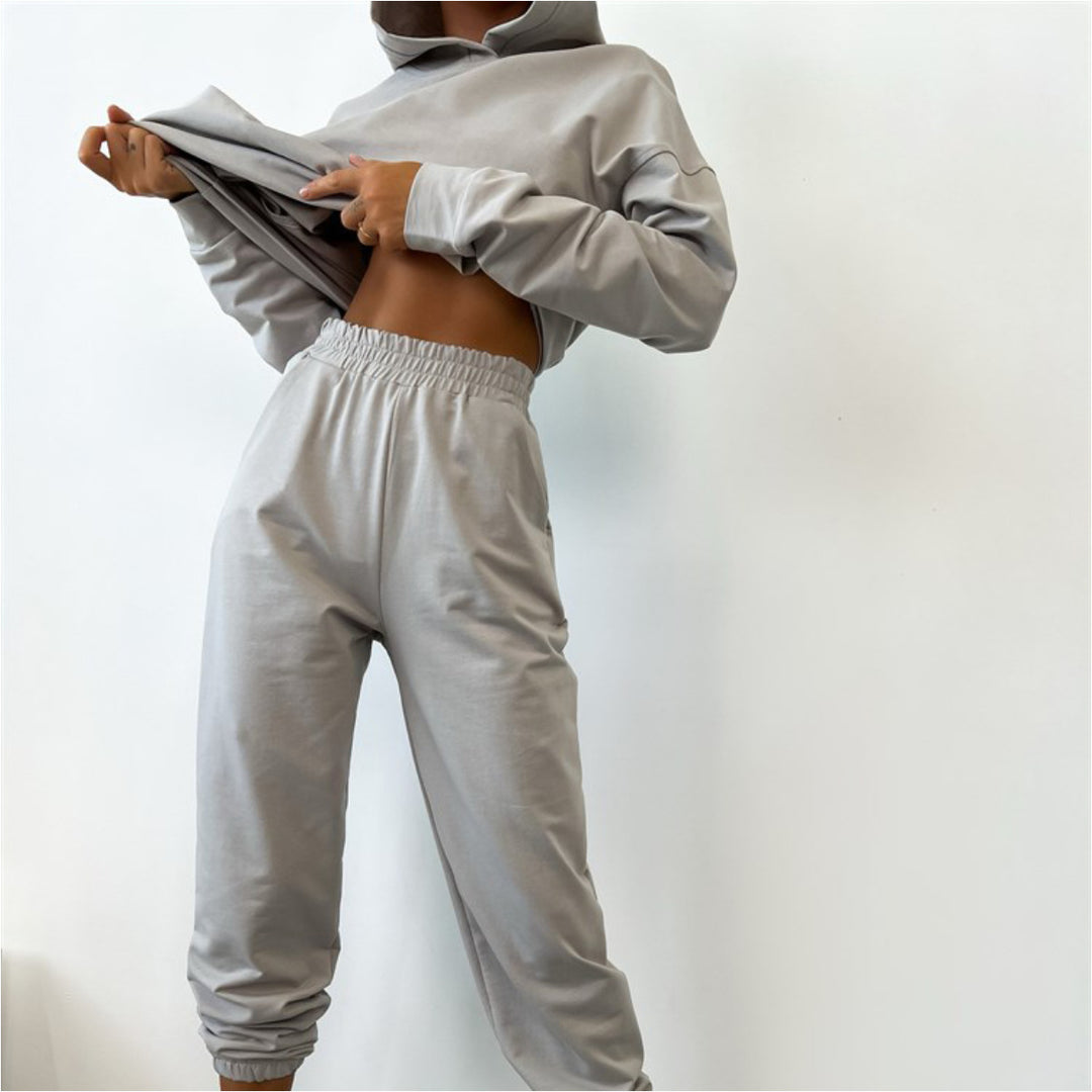 Damen Sportliches Sweatshirt- und Jogginghose-Set Drune