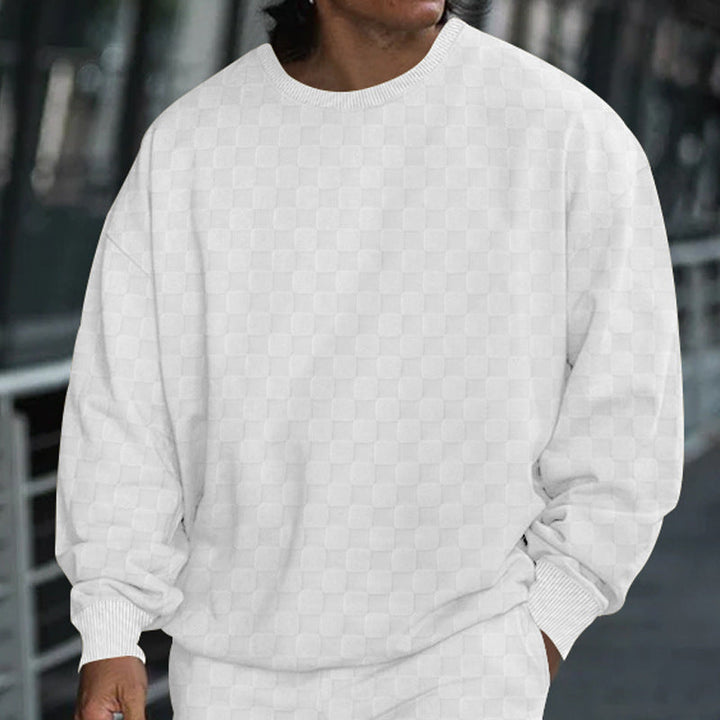 Herren lässiger oversized Sweatshirt mit strukturiertem Design Drune