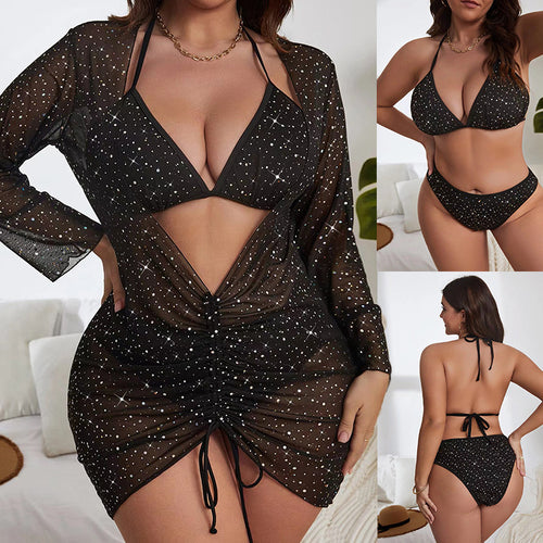 Damen Strandkleid mit gebundenem Ausschnitt und transparentem Design Drune