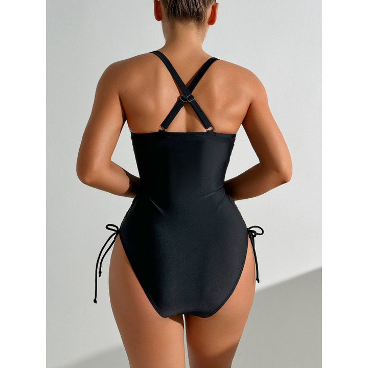Damen Einteiler Badeanzug mit buntem Quasten-Detail Drune