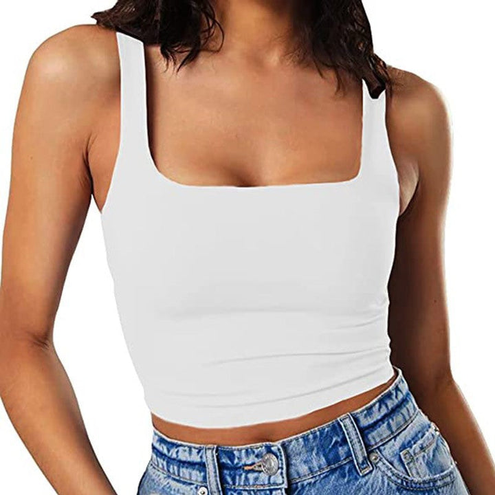 Damen Crop-Top mit quadratischem Ausschnitt und schmalem Schnitt Drune