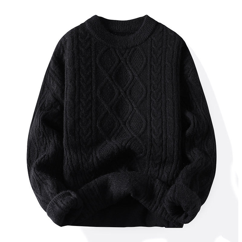 Damen Grobstrickpullover mit zeitgemäßem Zopfmuster und klassischem Rundhalsausschnitt Drune