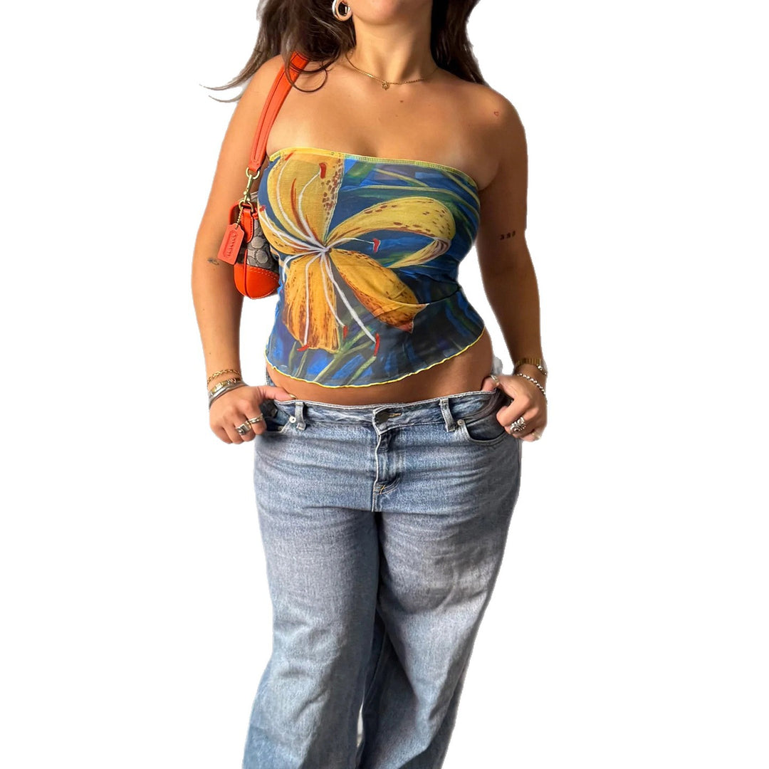 Damen Halstuch mit farbenfrohem Blumenmotiv und weichem Material Drune