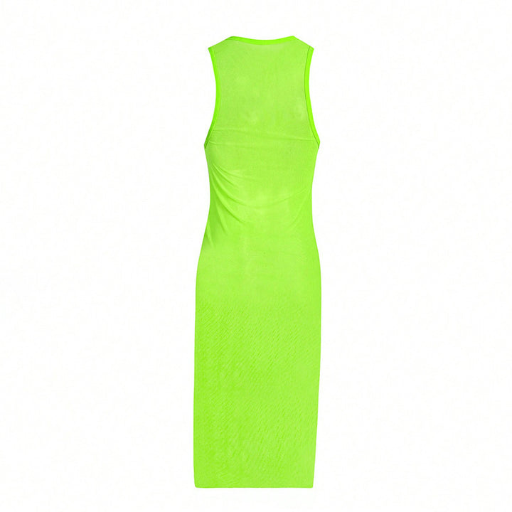 Damen elegantes Midi-Kleid mit Raffungen Drune