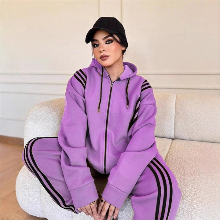 Damen Sportlicher Jumpsuit mit hohem Kragen und seitlichem Reißverschluss Drune