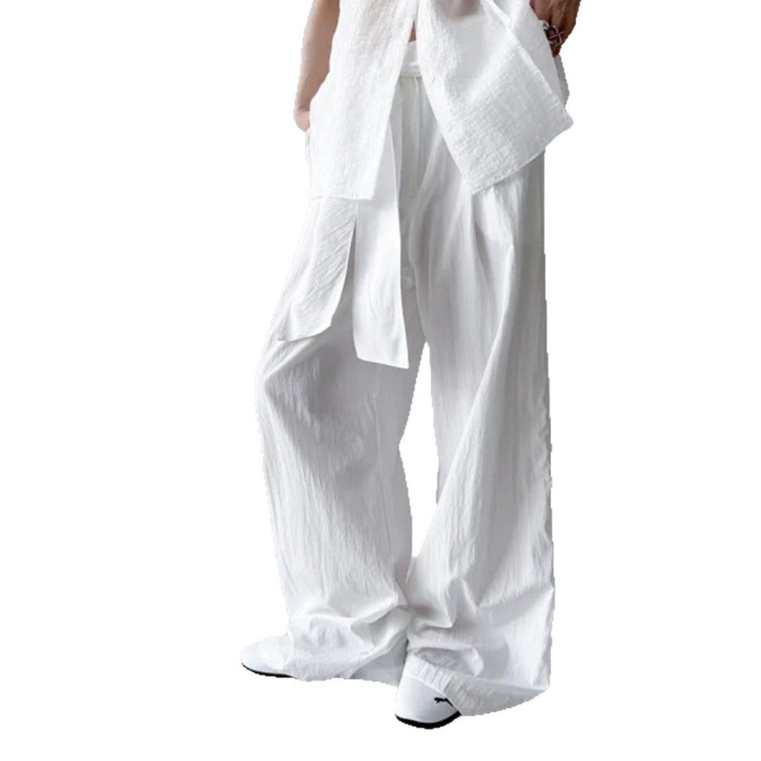 Damen Weite Stoffhose mit Bindegürtel Drune