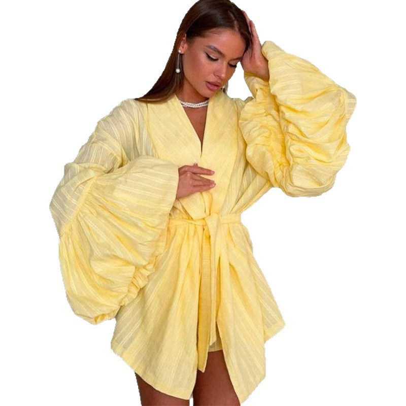 Damen eleganter Kimono mit voluminösen Ärmeln Drune