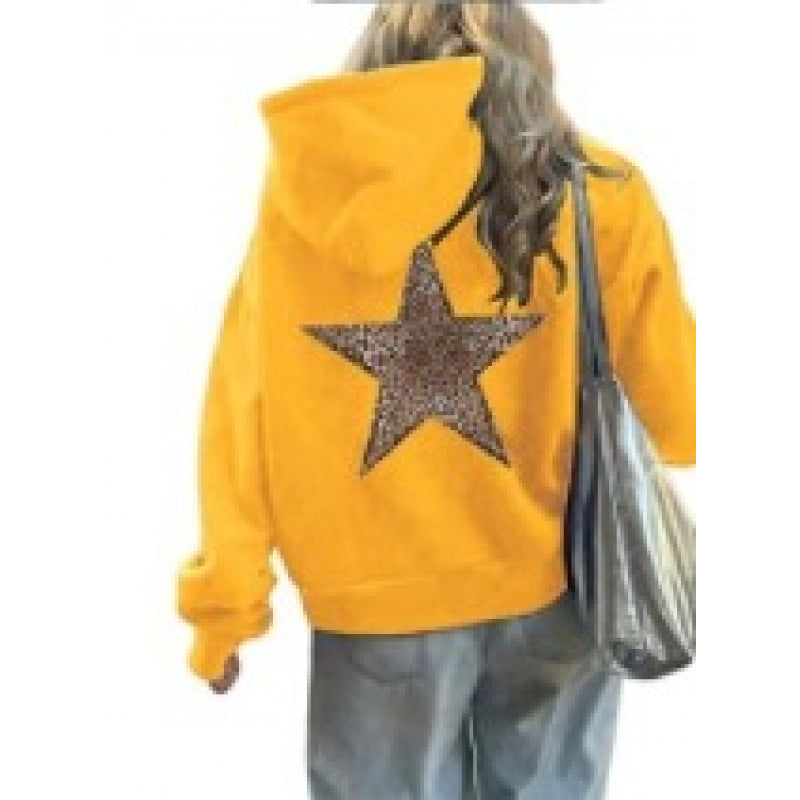 Damen Kapuzenpullover mit glitzerndem Sternmotiv Drune