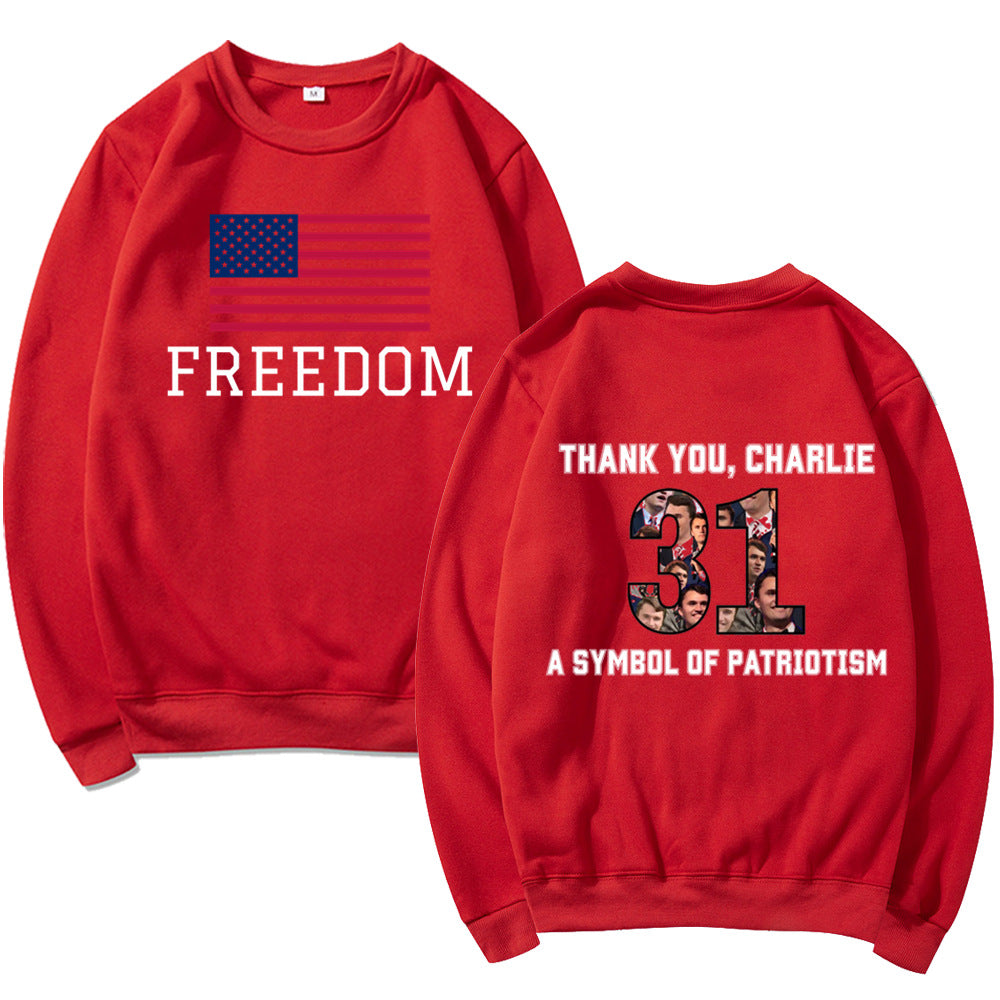 Damen Sweatshirt mit patriotischem Aufdruck und softem Material Drune