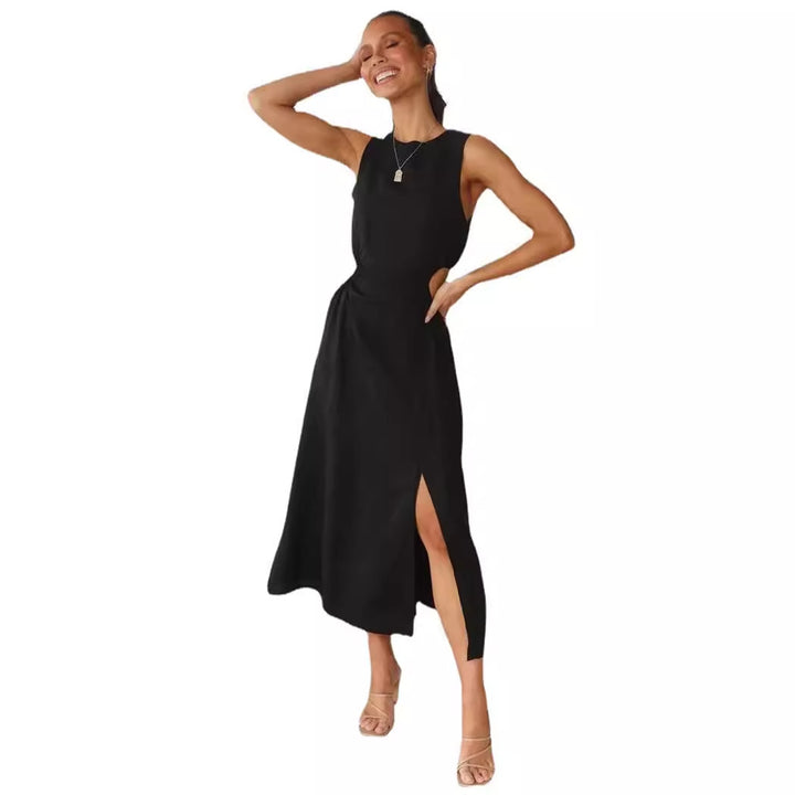 Damen Maxikleid mit raffiniertem Wickeldesign und hohem Schlitz Drune