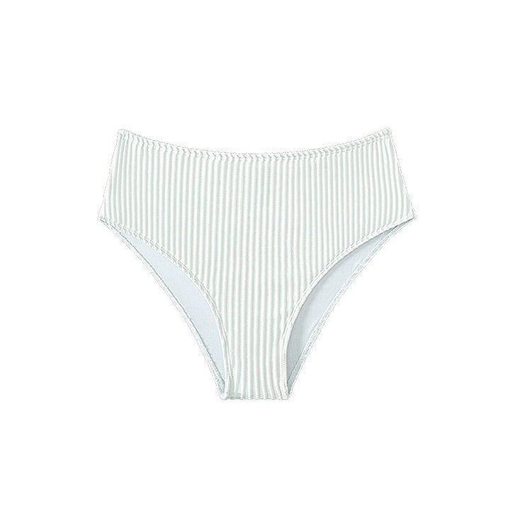 Damen Hochgeschnittene Bikinihose mit horizontalem Streifenmuster Drune