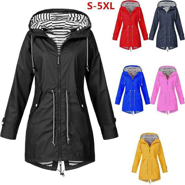 Damen nan taillierte Parka-Jacke mit Kapuze, Kordelzugbund und verdecktem Reißverschluss Drune