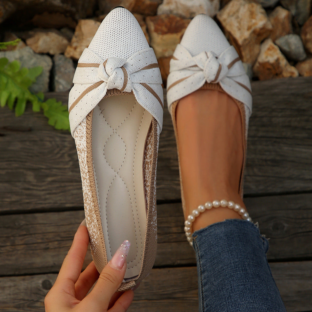 Damen Ballerina Schuhe mit eleganter Schleife Drune