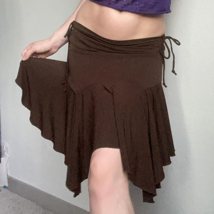 Damen asymmetrischer Swing-Rock mit tailliertem Design Drune