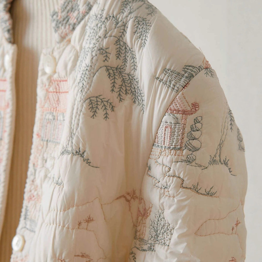 Damen Leichte gesteppte Jacke mit eleganten Stickereien Drune