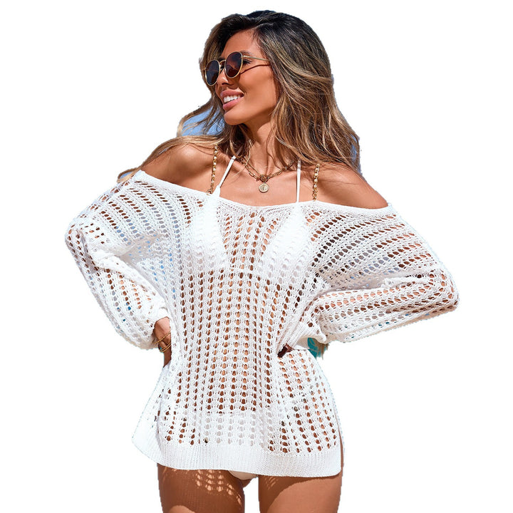 Damen luftiger Häkel-Strandpullover Drune