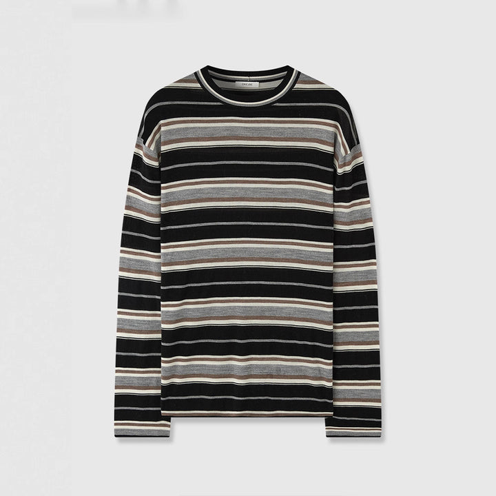Damen Langarmshirt mit modischem Streifenmuster Drune