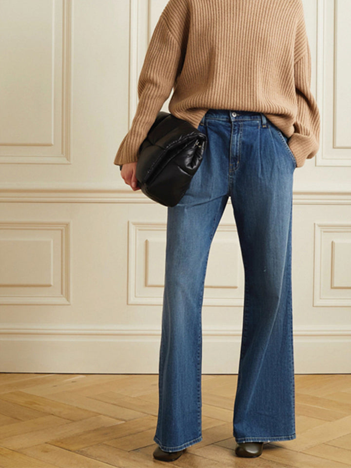 Damen Weite Jeans mit hohem Bund und lässigem Schnitt Drune