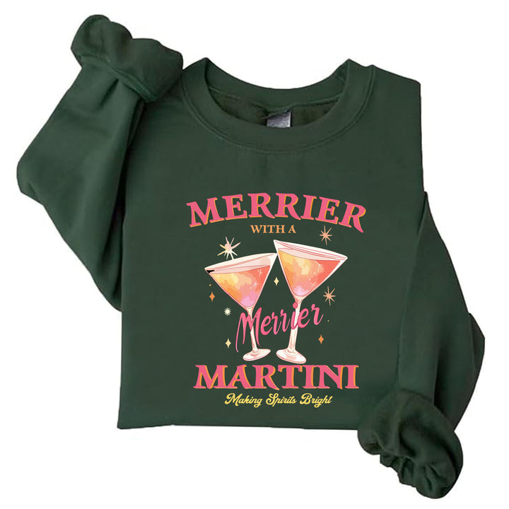 Damen Sweatshirt mit kreativem Cocktailmotiv und lässigem Schnitt Drune