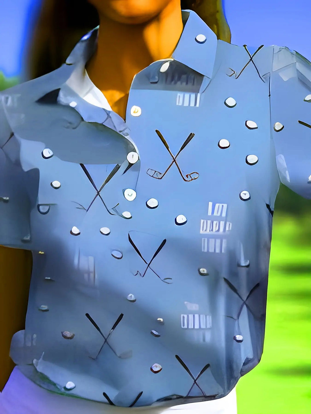 Damen Poloshirt mit modernem Golf-Muster und bequemem Schnitt Drune