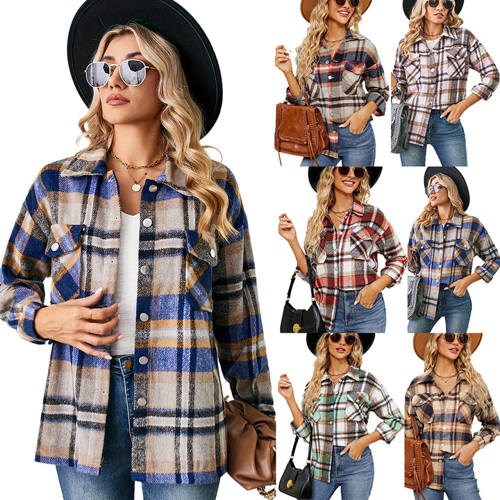 Damen Karo Overshirt aus weichem Flanell Drune