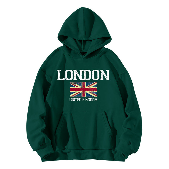 Damen Kapuzenpullover im urbanen London-Style mit Kängurutasche und gemütlichem Schnitt Drune