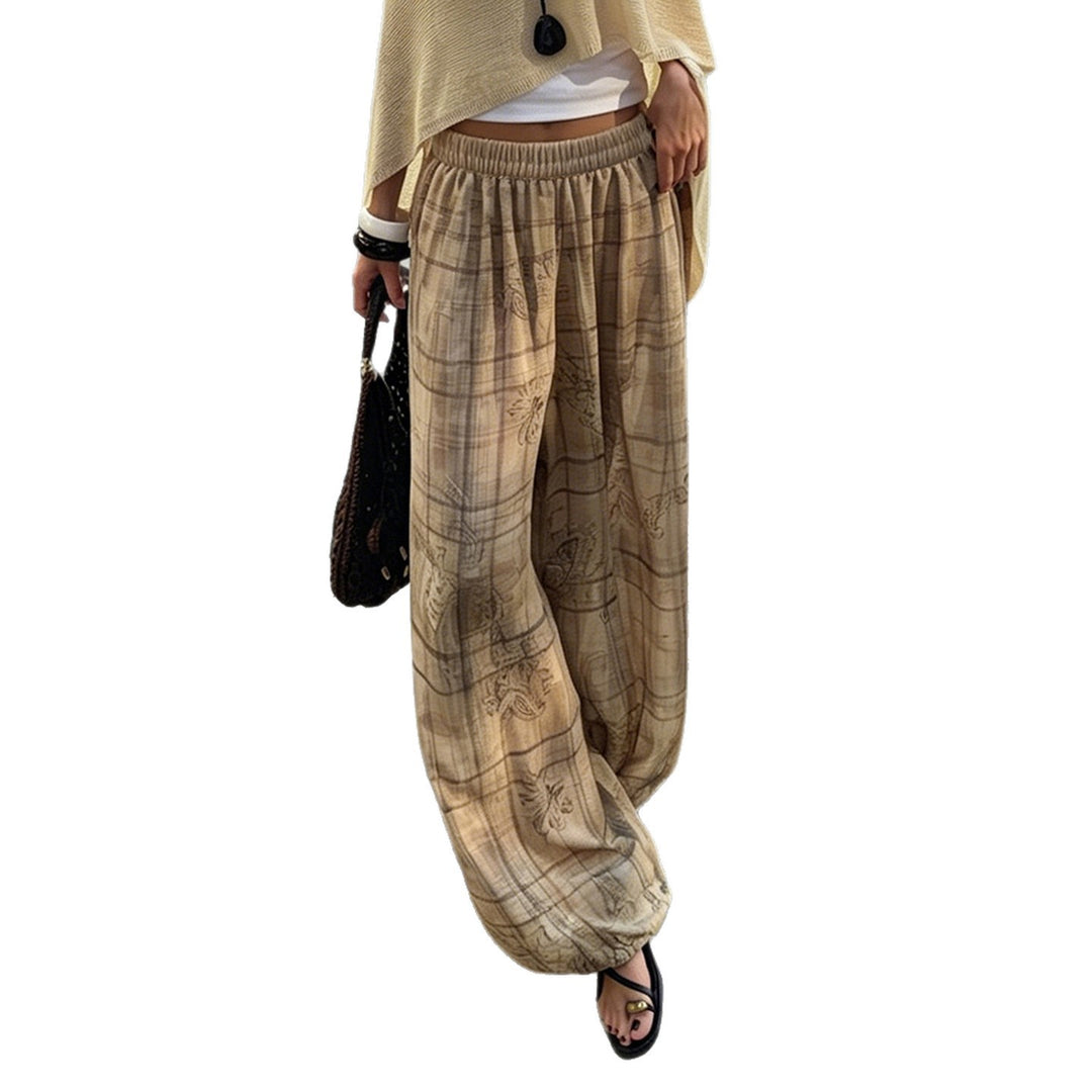 Damen Weite Palazzo-Hose mit floralem Designdruck und elastischem Bund Drune