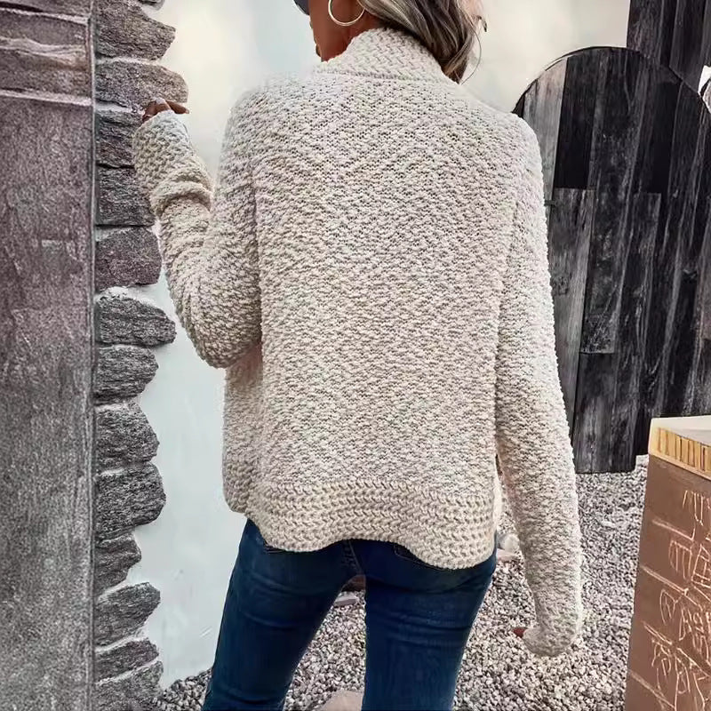 Damen Lässige Strickjacke mit oversized Schnitt und eingestricktem Muster Drune