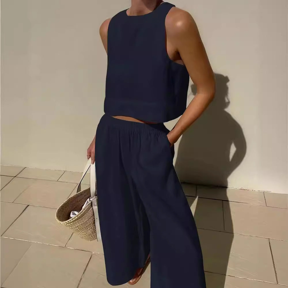 Femme Entspanntes Fit Leinen Co-Ord Set Drune