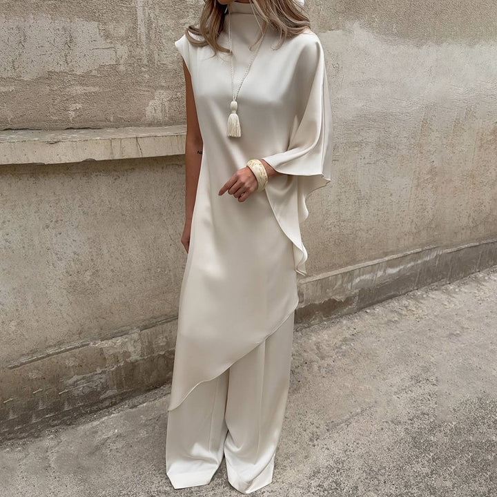 Damen Elegantes asymmetrisches Midi-Kleid Drune