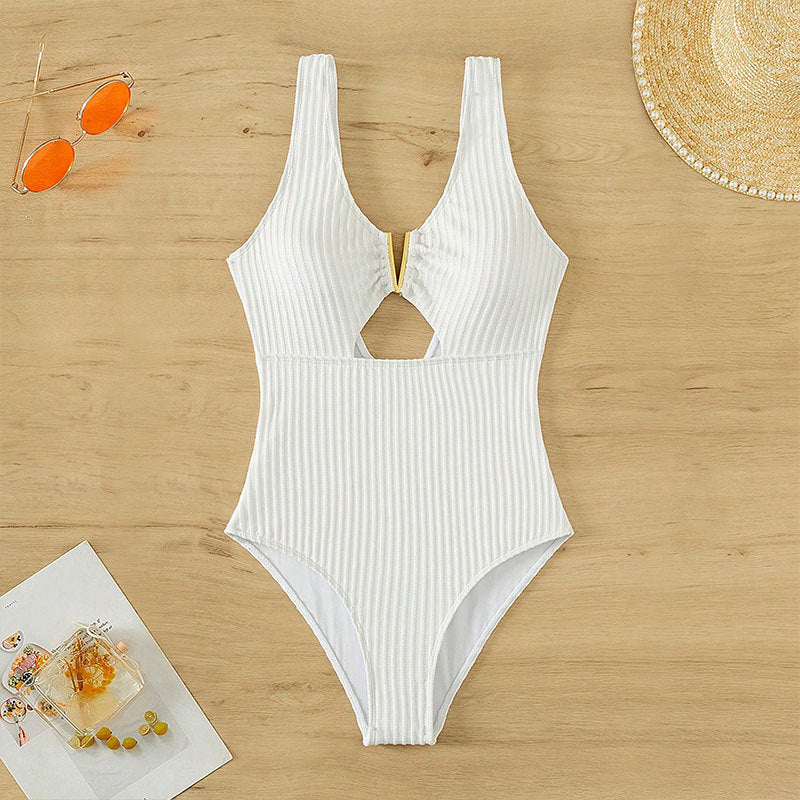 Damen Einteiliger Badeanzug mit raffiniertem Cut-Out und sportlichem Design Drune
