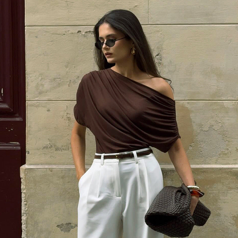 Damen asymmetrisches Top Drune