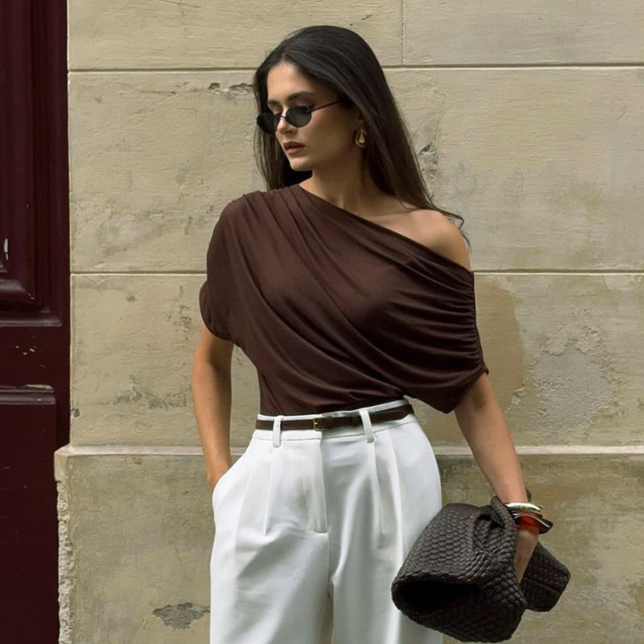Damen asymmetrisches Top Drune